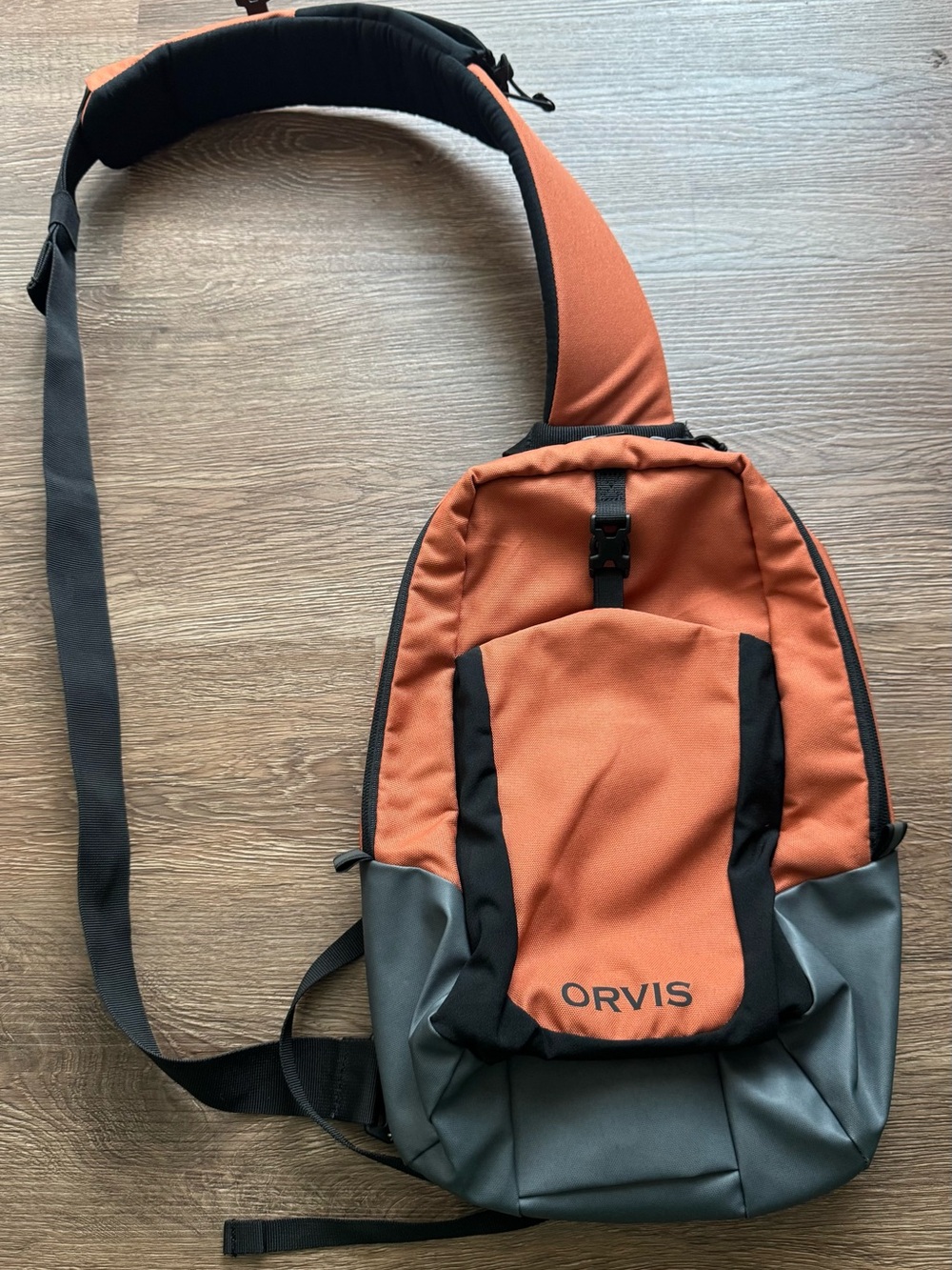 Orvis Orange and Gray Crossbody Sling Pack